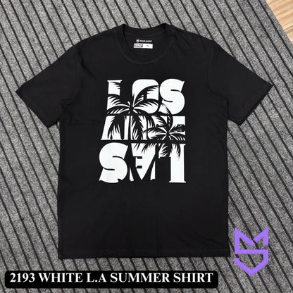 Black 2193 LA Summer Shirt with white print