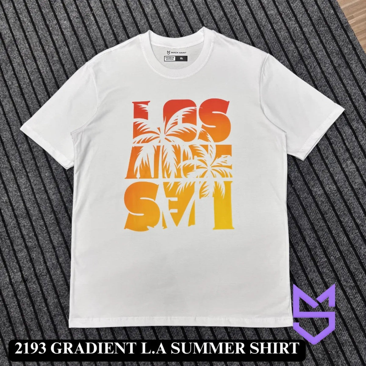 White 2193 LA Summer Shirt with gradient print